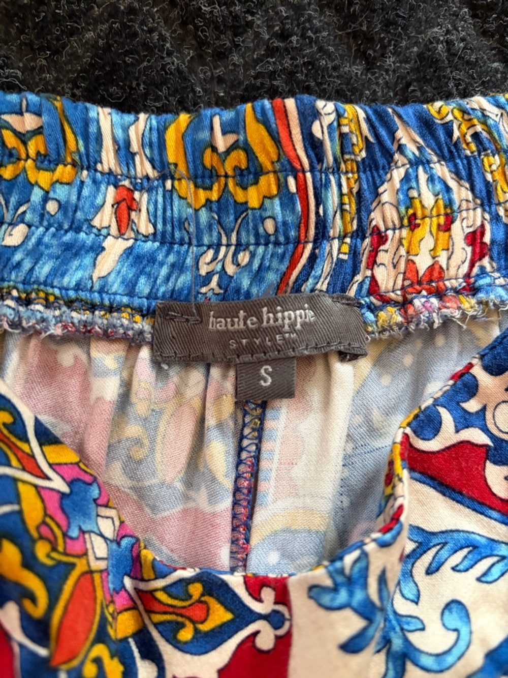 Haute Hippie Lightweight Tile Printed Wide-Leg Pants With Pockets Size Small - Picture 2 of 8